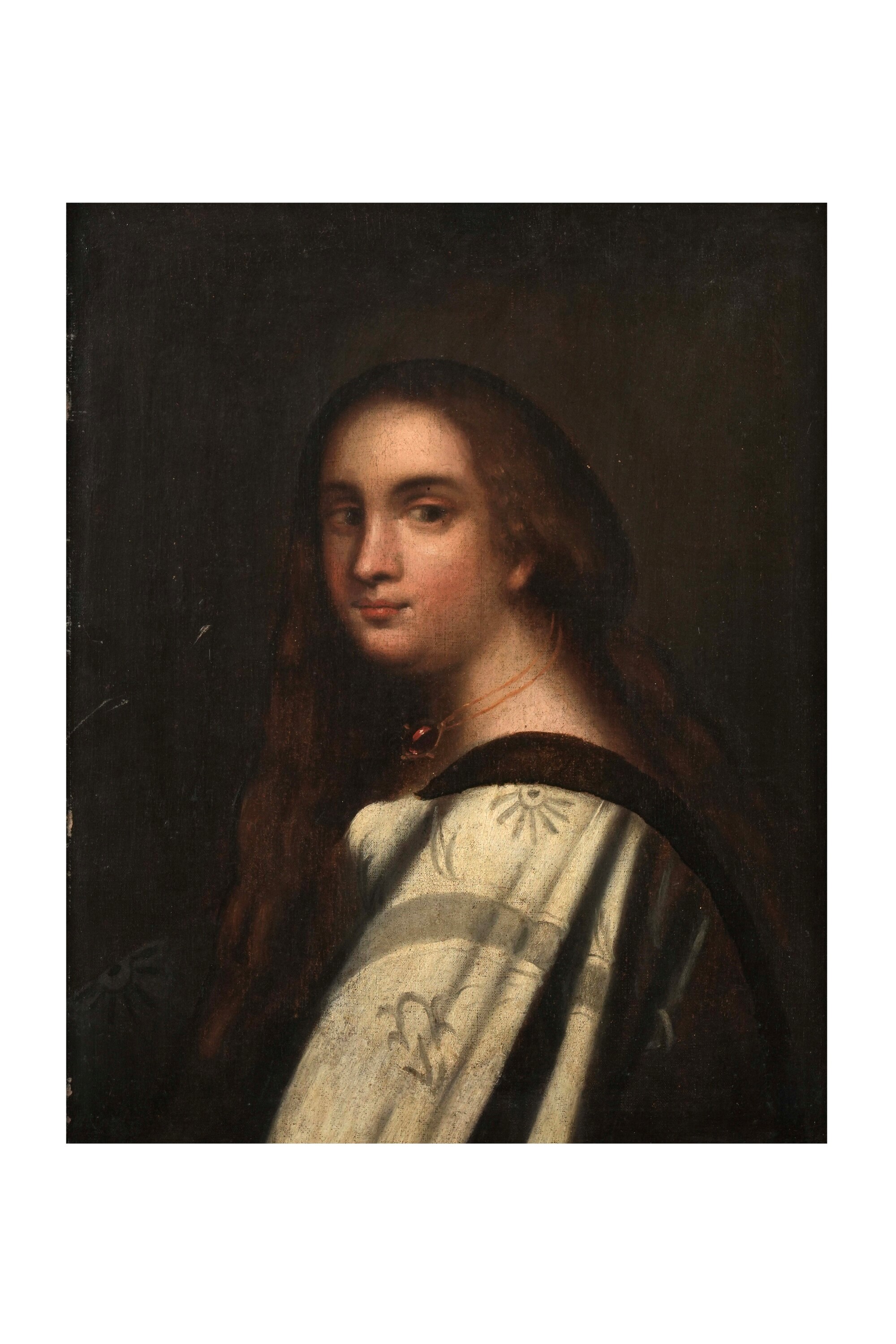 Scuola lombardo-veneta, Ritratto di gentildonna, olio su tela