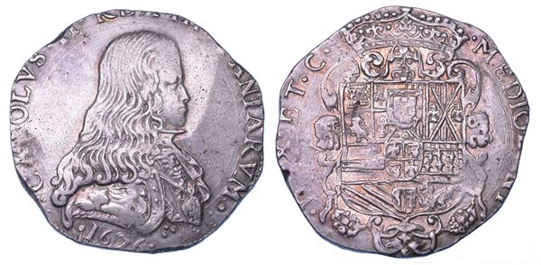 MILANO. CARLO II DI SPAGNA, 1665-1700. Filippo o Carlo 1676.