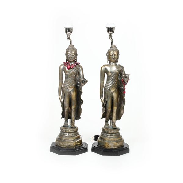 Coppia di abat jour. XX secolo