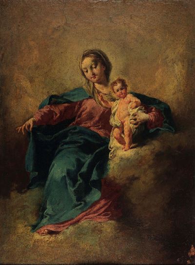 Madonna con Bambino, olio su tela