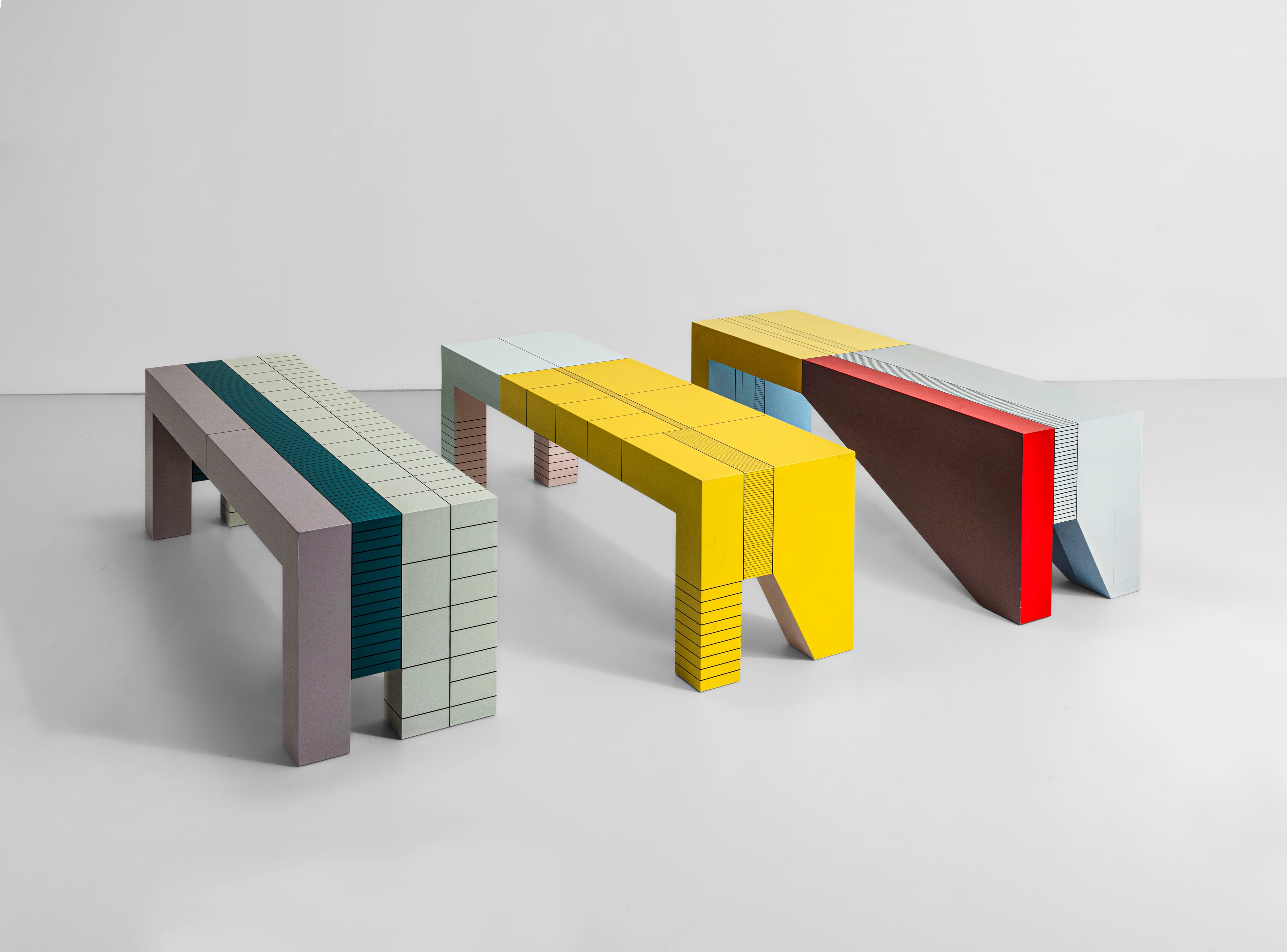Monica Taverniti - Panca mod. MT3 in legno dipinto