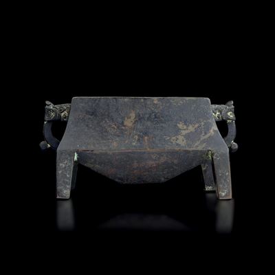 Incensiere in Bronzo con Anse a Guisa di Drago, Cina, Dinastia Qing, XVII Secolo