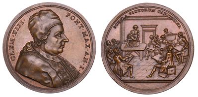 Clemente XIII (Carlo Rezzonico), Medaglia in bronzo, 1759
