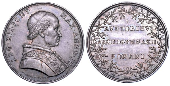 STATO PONTIFICIO. LEONE XII (Annibale Sermattei della Genga), 1823-1829. Medaglia in argento 1826. Premio agli studenti dell'Università di Roma.