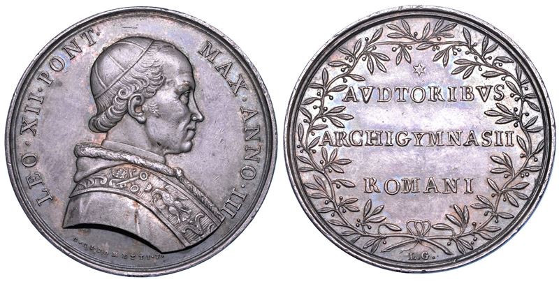 STATO PONTIFICIO. LEONE XII (Annibale Sermattei della Genga), 1823-1829. Medaglia in argento 1826. Premio agli studenti dell'Università di Roma.  - Auction Numismatics - Cambi Casa d'Aste