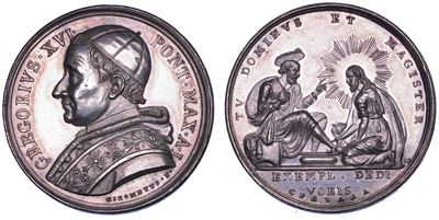 Gregorio XVI, Medaglia in argento con Lavanda dei piedi del Giovedì Santo, 1831