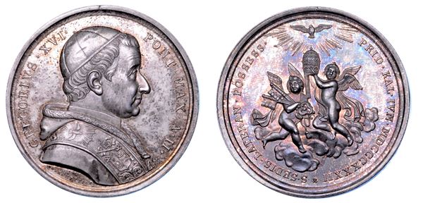 STATO PONTIFICIO. GREGORIO XVI (Bartolomeo Alberto Cappellari), 1831-1846. Medaglia in argento 1832/A. II. Possesso del Laterano.