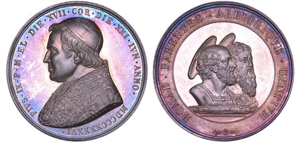 STATO PONTIFICIO. PIO IX (Giovanni Maria Mastai Ferretti), 1846-1878. Medaglia annuale in argento 1846/A. I. Elezione al Pontificato.
