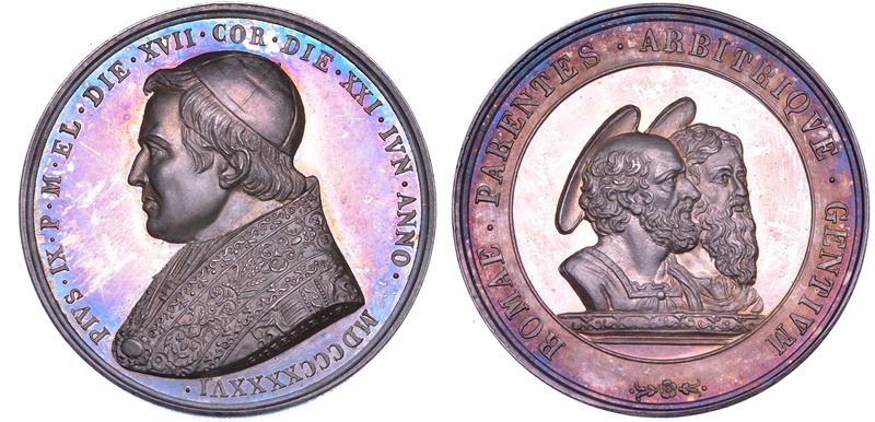 STATO PONTIFICIO. PIO IX (Giovanni Maria Mastai Ferretti), 1846-1878. Medaglia annuale in argento 1846/A. I. Elezione al Pontificato.  - Auction Numismatics - Cambi Casa d'Aste