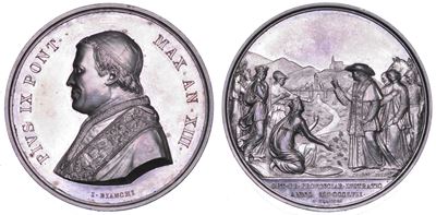 Pio IX, Medaglia annuale in argento 1858, Viaggio nelle Province del 1857