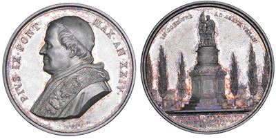 PIO IX (Giovanni Maria Mastai Ferretti), Medaglia annuale in argento 1869 – Erezione del Monument...