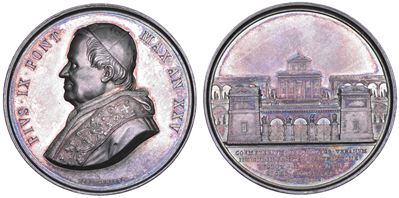 Pio IX, Medaglia annuale in argento 1870, Il nuovo ingresso del Cimitero del Verano in Roma