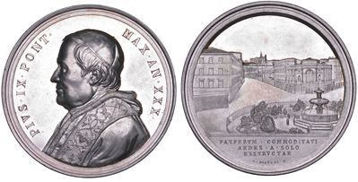Giovanni Maria Mastai Ferretti (Pio IX), Medaglia annuale in argento 1875/A, Costruzione del nuov...