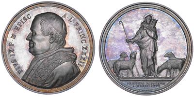 Pio IX, Medaglia annuale in argento del Cinquantesimo anniversario di episcopato, 1877