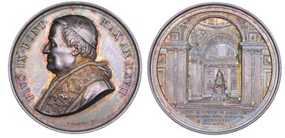 PIO IX, Medaglia annuale in argento 1871/A - Restauri alla Cappella Sistina