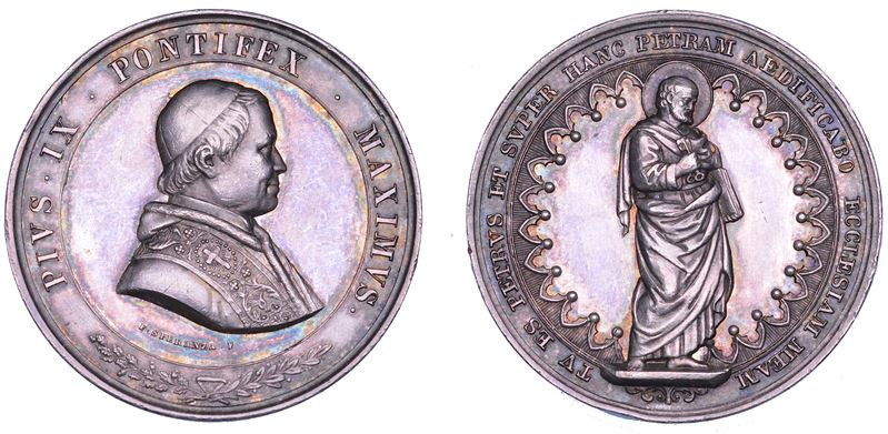 STATO PONTIFICIO. PIO IX (Giovanni Maria Mastai Ferretti), 1846-1878. Medaglia in argento.  - Asta Numismatica - Cambi Casa d'Aste