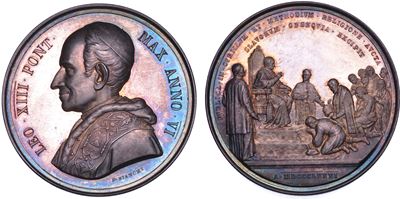 Vincenzo Gioacchino Luigi Pecci, Medaglia annuale in argento 1883/A. VI, Omaggio al Pontefice dei...