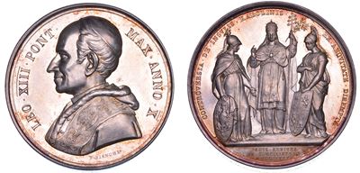 Vincenzo Gioacchino Luigi Pecci, Medaglia annuale in argento 1887/A, Controversia Isole Caroline