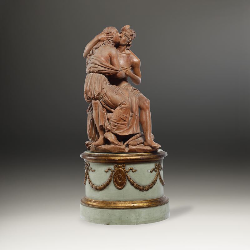 Atala e Chactas. Innocenzo Fraccaroli (1805-1882) attribuito, Italia, XIX secolo  - Asta Scultura e Oggetti d'Arte - Cambi Casa d'Aste