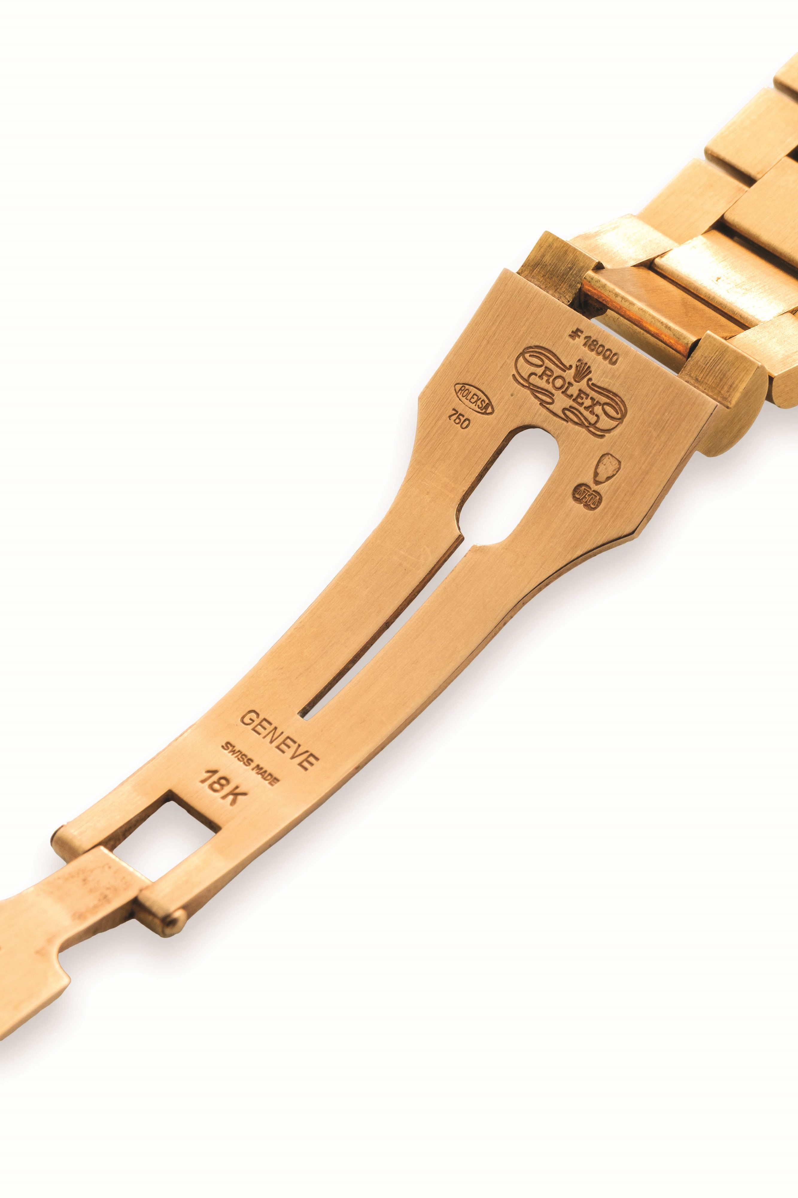 Rolex, Day-Date 18038, orologio automatico in oro giallo 18k con quadrante bianco e numeri romani...