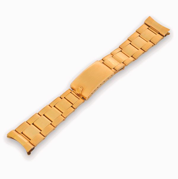 Rolex - Bracciale Rolex Oyster rivettato in oro giallo 18k con chiusura deployante