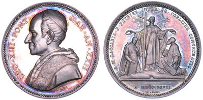 Leone XIII, Medaglia annuale in argento del 1899 - Canonizzazioni di Antonio Zaccaria e Pietro Fo...