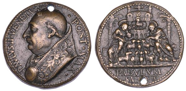 STATO PONTIFICIO. PAOLO II (Pietro Barbo), 1464-1471. Medaglia in bronzo 1465. Visita a Roma dei Teologi Maroniti.