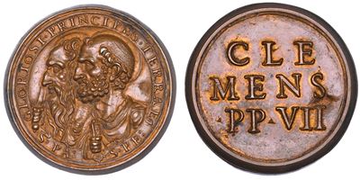 Clemente VII (Giulio Zanobi de' Medici), Medaglia in bronzo, 1523-1534