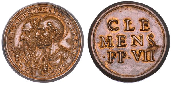 STATO PONTIFICIO. CLEMENTE VII, (Giulio Zanobi de' Medici), 1523-1534. Medaglia in bronzo, prodotta dopo il XVIII sec.