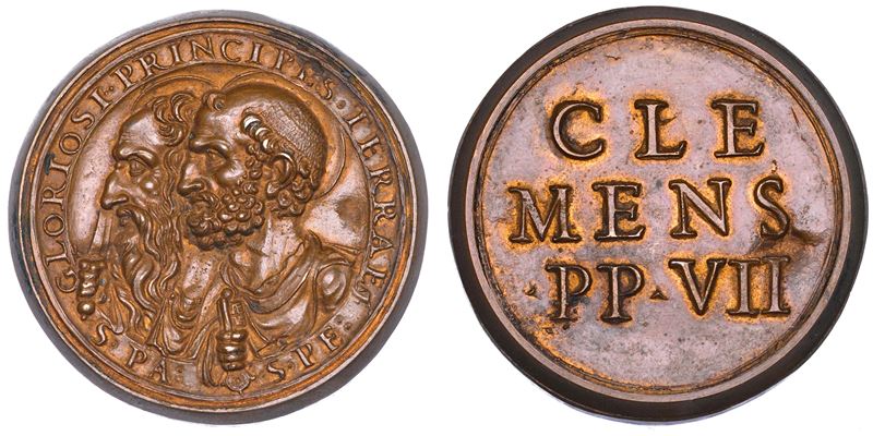 STATO PONTIFICIO. CLEMENTE VII, (Giulio Zanobi de' Medici), 1523-1534. Medaglia in bronzo, prodotta dopo il XVIII sec.  - Auction Numismatics - Cambi Casa d'Aste