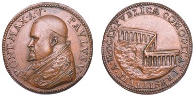 Medaglia annuale in bronzo, Stato Pontificio, Paolo V (Camillo Borghese), 1609