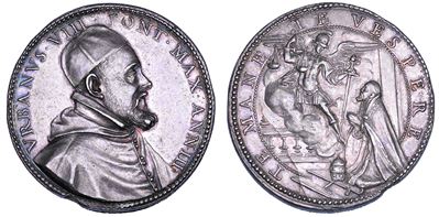 URBANO VIII (Maffeo Barberini), Medaglia in argento, Secondo anniversario dell'incoronazione, 162...