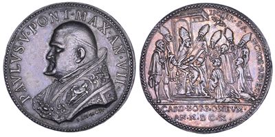 Medaglia in argento, Canonizzazione di S. Carlo Borromeo, opera di Giacomo Antonio Mori, 1610