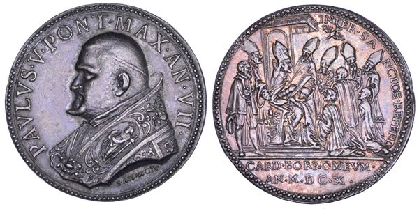 STATO PONTIFICIO. PAOLO V (Camillo Borghese), 1605-1621. Medaglia in argento 1610/A. VII. Canonizzazione di S. Carlo Borromeo.
