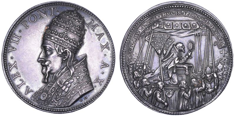 STATO PONTIFICIO. ALESSANDRO VII (Fabio Chigi), 1655-1667. Medaglia annuale in argento A. X (1664). Quarto centenario della festa del Corpus Domini.  - Auction Numismatics - Cambi Casa d'Aste