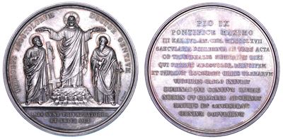 Medaglia in argento, Pio IX (Giovanni Maria Mastai Ferretti), 1867