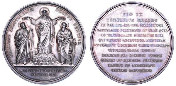 STATO PONTIFICIO. PIO IX (Giovanni Maria Mastai Ferretti), 1846-1878. Medaglia in argento 1867.