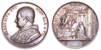 Gregorio XVI, Medaglia in argento per il restauro della Cappella Paolina, 1837
