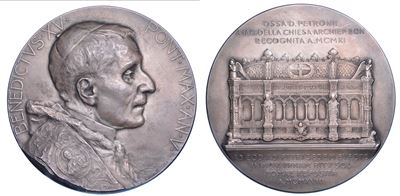 BENEDETTO XV (Giacomo della Chiesa), Medaglia in argento 1918, Collocazione della reliquia di San...
