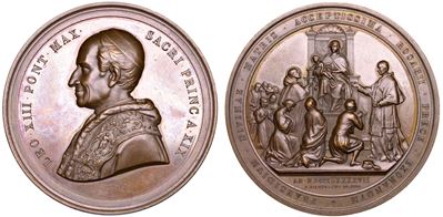 Vincenzo Gioacchino Luigi Pecci, Medaglia in bronzo 'La Madonna del Rosario', 1897