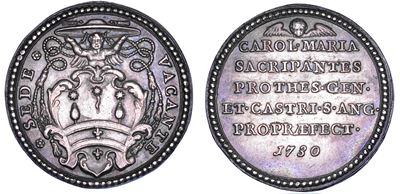 Monsignore Giovanni Battista Ariberti, Medaglia in argento del Conclave, Sede Vacante 1730