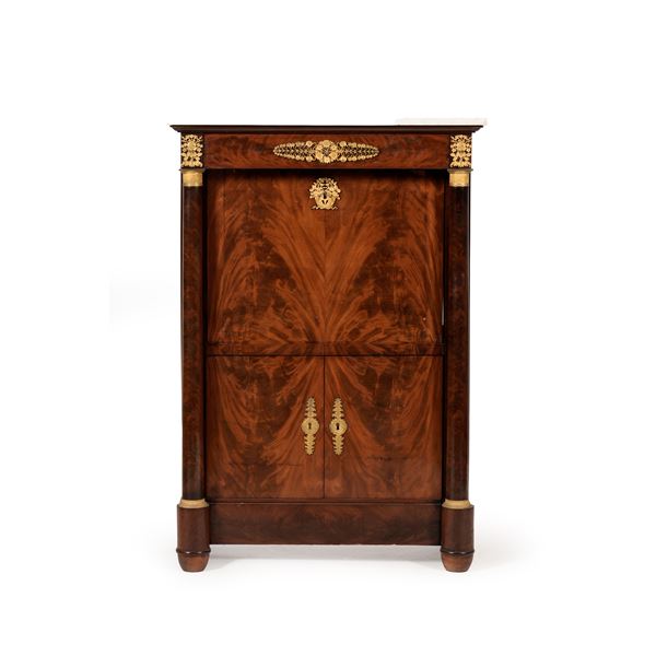 Secretaire Impero lastronato. XIX secolo