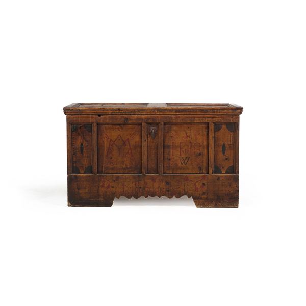 Cassapanca dipinta. XIX secolo