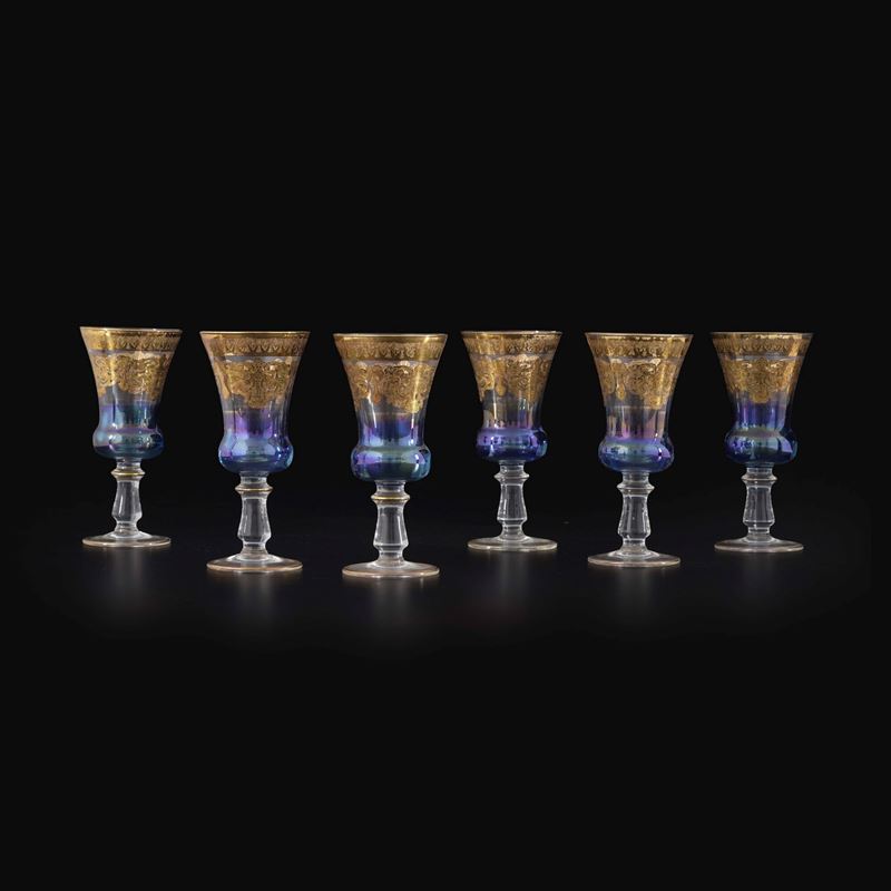 Sei calici, XX secolo.  - Asta L'Arte della Tavola - Cambi Casa d'Aste
