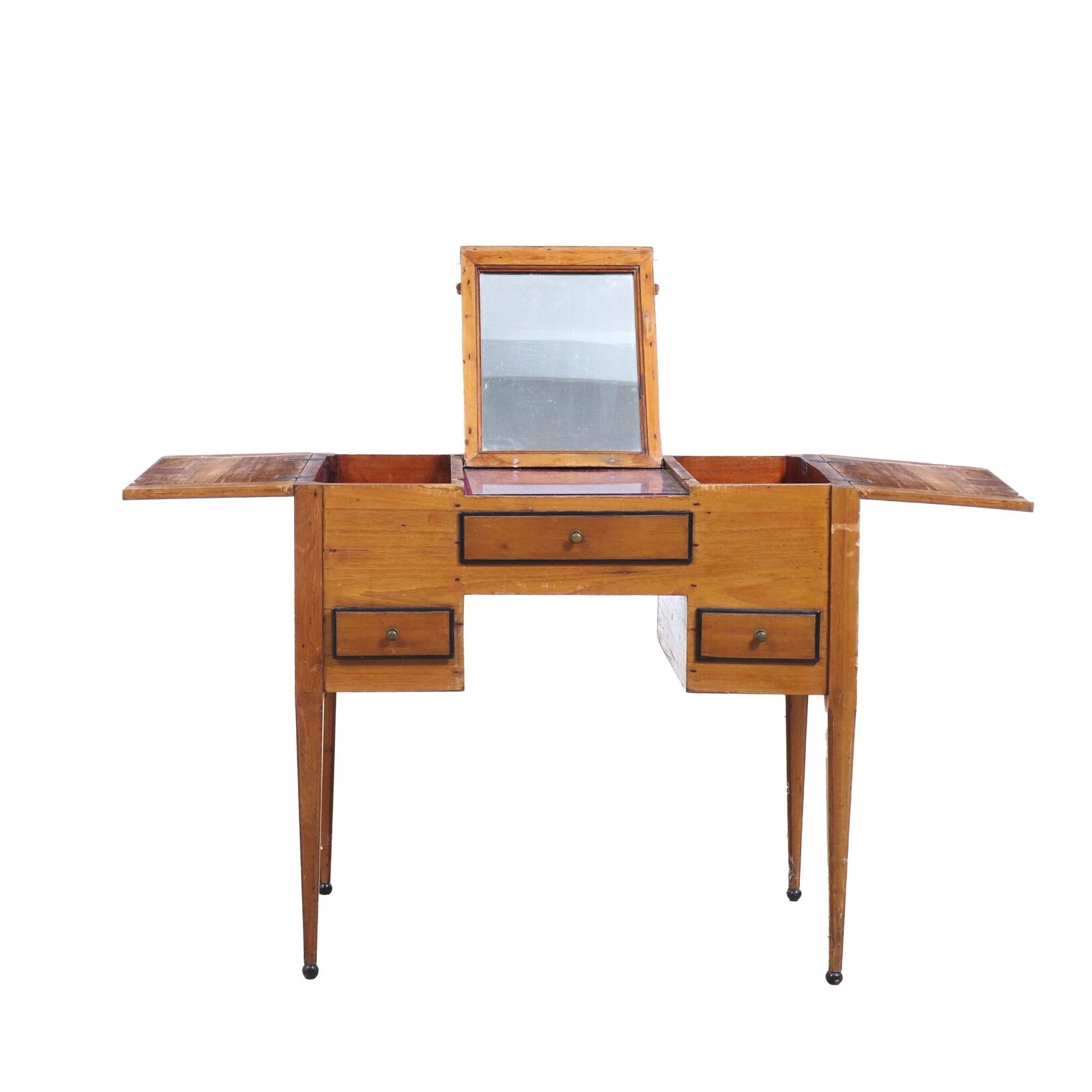 Piccola Toilette con Filettature in Legno Ebanizzato. XIX-XX Secolo