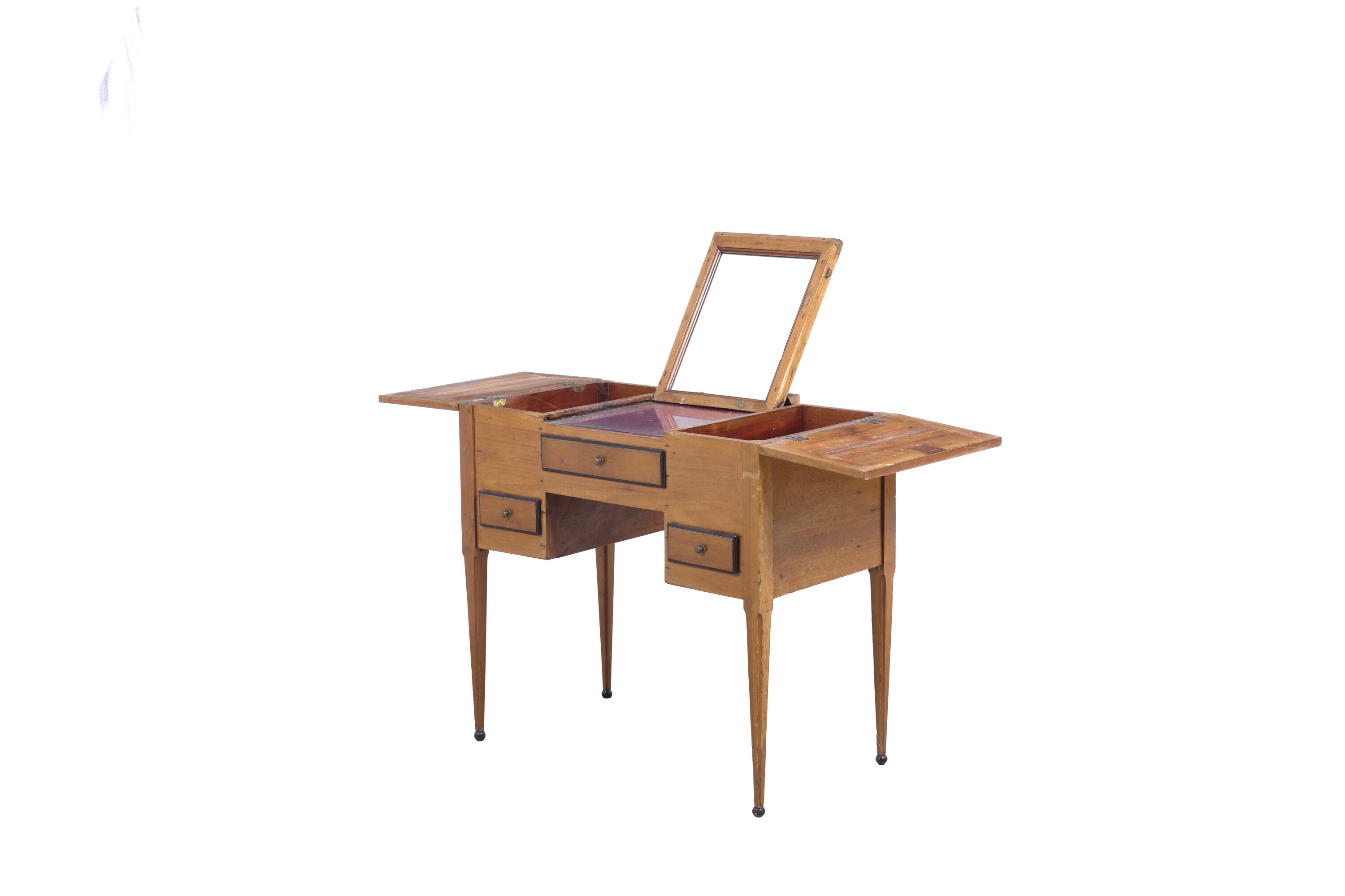 Piccola Toilette con Filettature in Legno Ebanizzato. XIX-XX Secolo