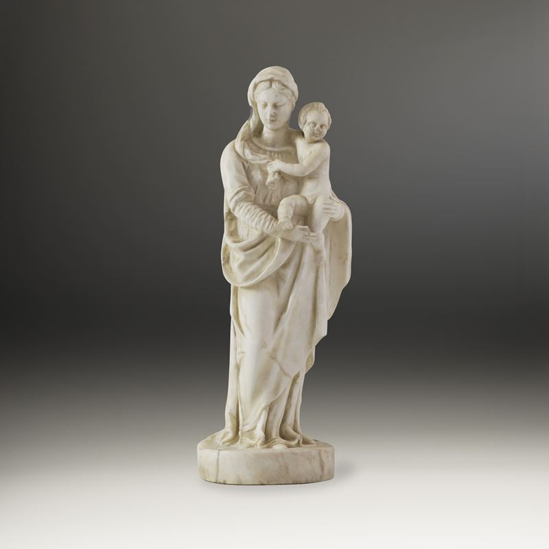 Madonna con Bambino. Scultore attivo a Genova tra XVI e XVII secolo  - Auction Sculpture and Works of Art - Cambi Casa d'Aste