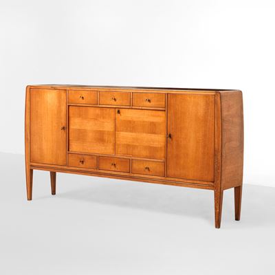 Mobile contenitore in legno e ottone