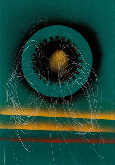 Spirale - olio su cartoncino, 50 x 70 cm, anni '65