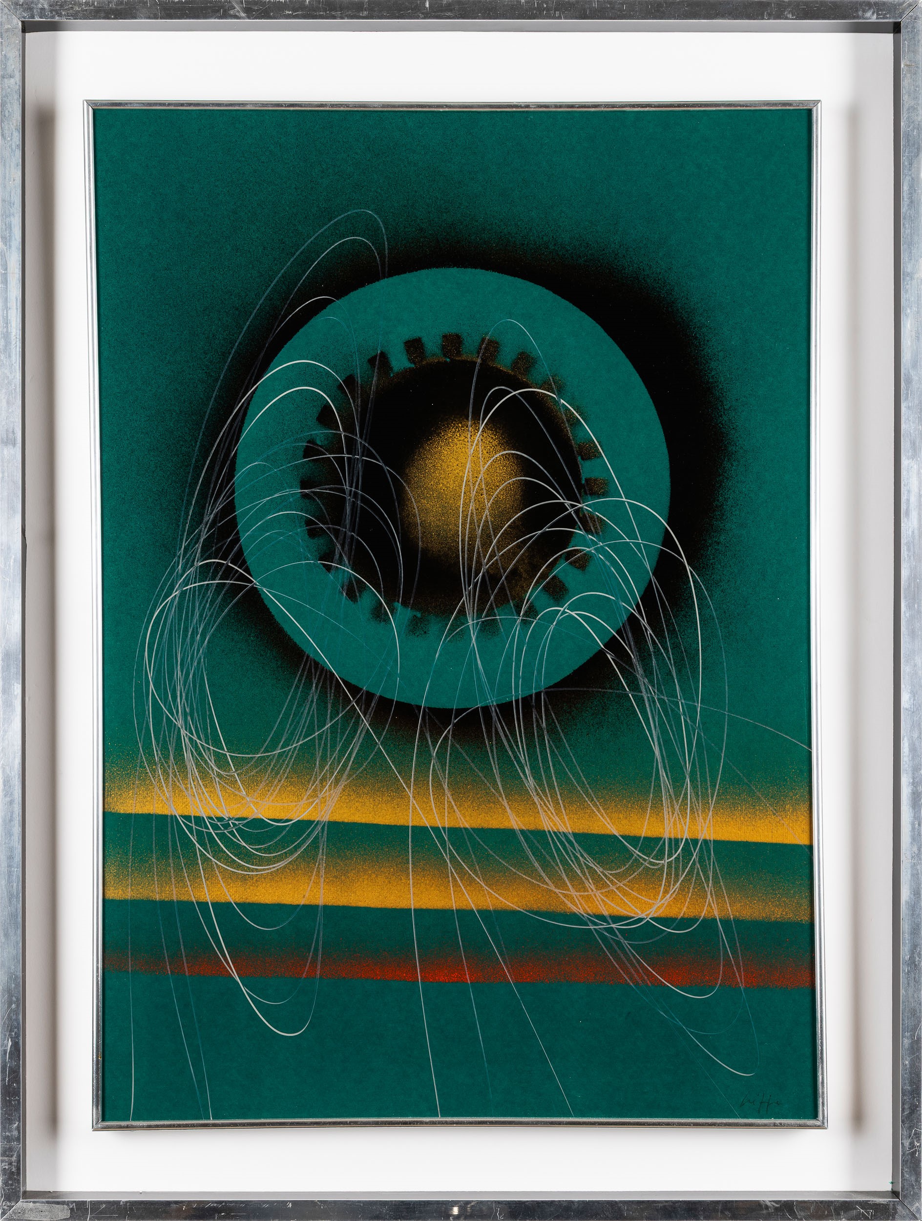 Roberto Crippa - Spirale - olio su cartoncino, 50 x 70 cm, anni '65